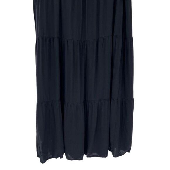 Croft & Barrow Tiered Maxi Skirt Soft Lightweight Elastic Waist Medium Black NWT - Picture 3 of 7